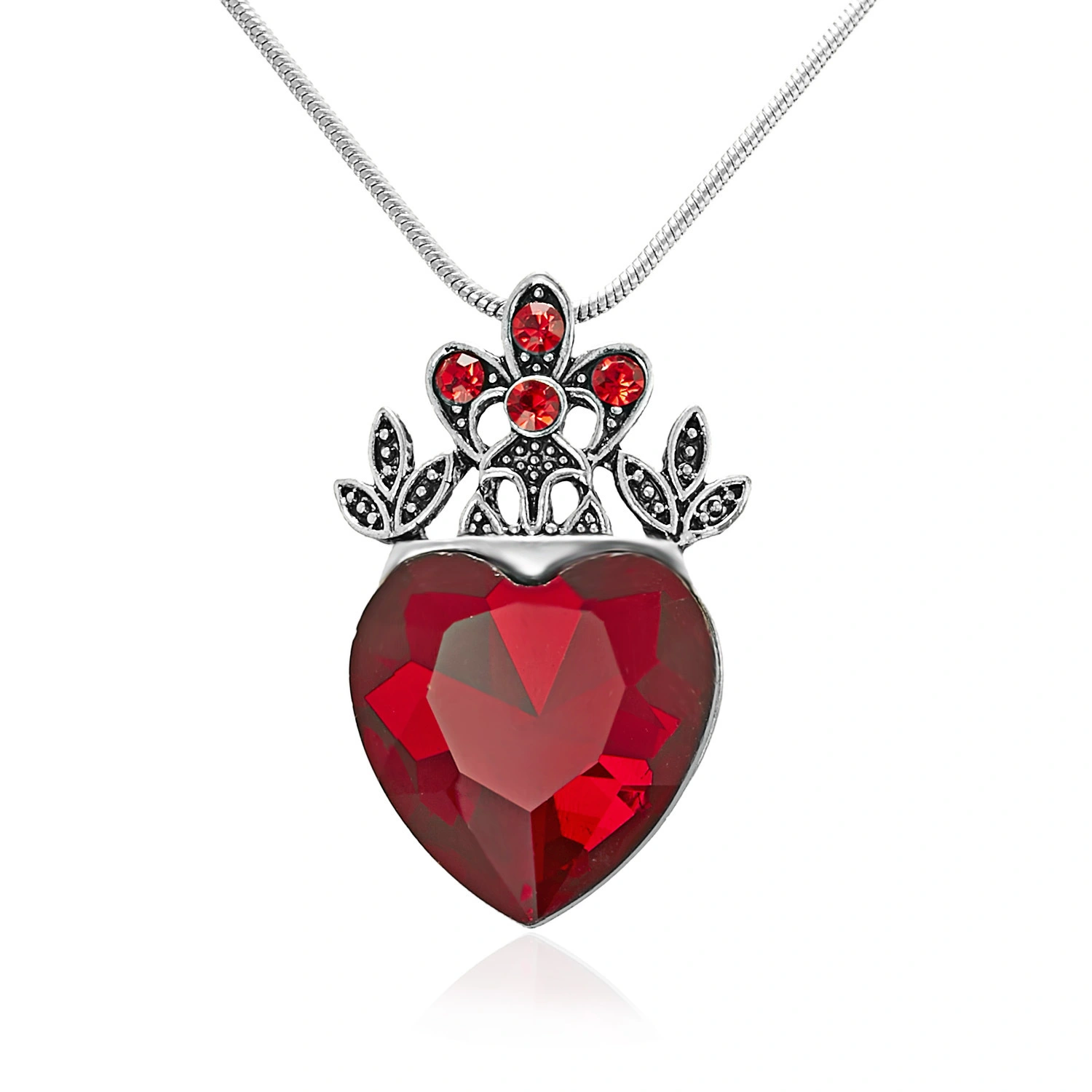 Hainon Hot selling simple peach heart crown necklace ladies heart diamond pendant necklace jewelry spot wholesale 1