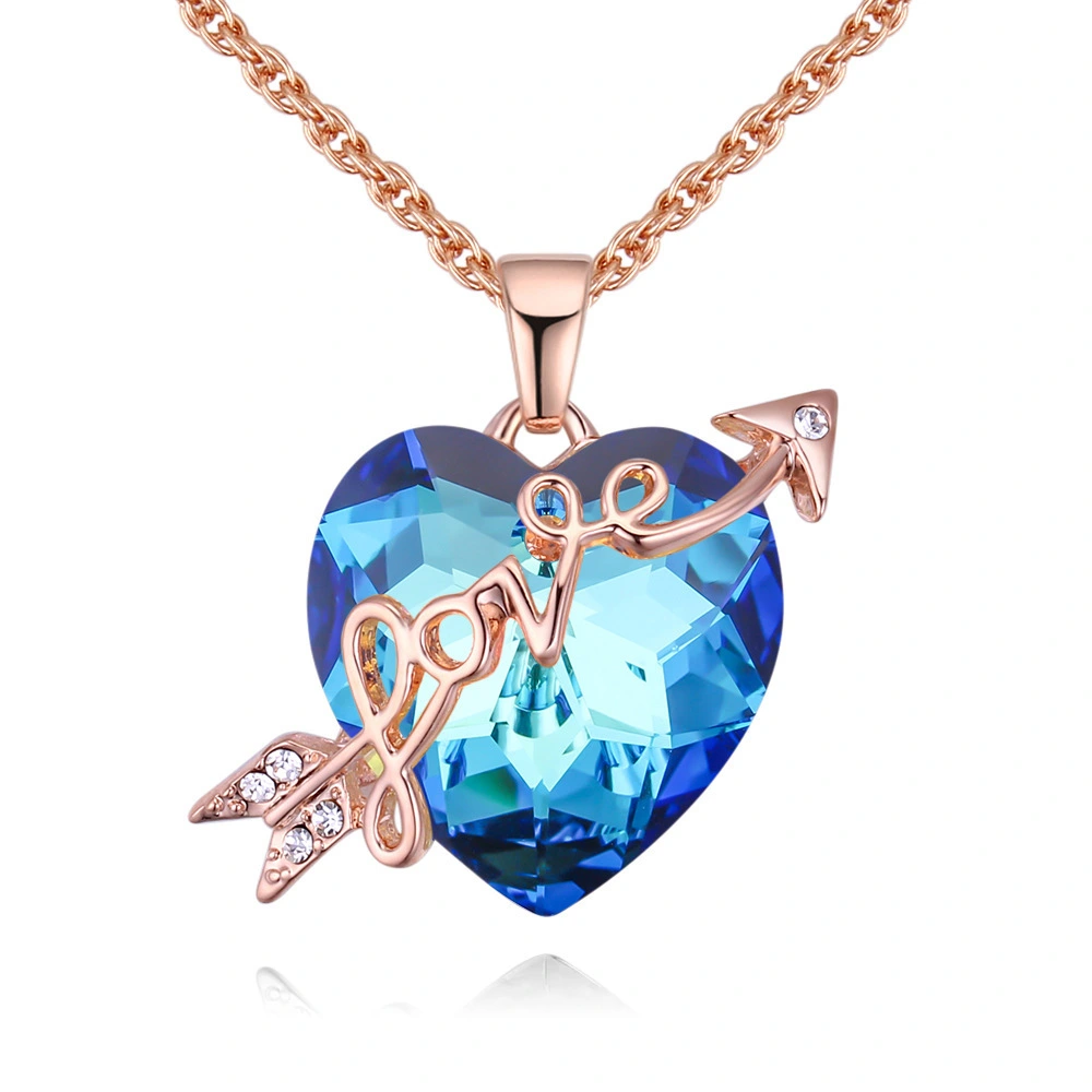 Hainon Jewelry Crystal Necklace Love Sea Letters Valentine's Day Gift Love Couple Necklace jewelry 1