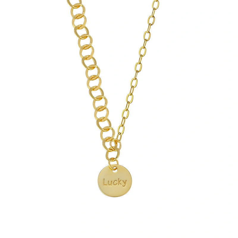 Hainon S925 sterling silver lucky round necklace female niche design clavicle chain 2021 new silver necklace 1