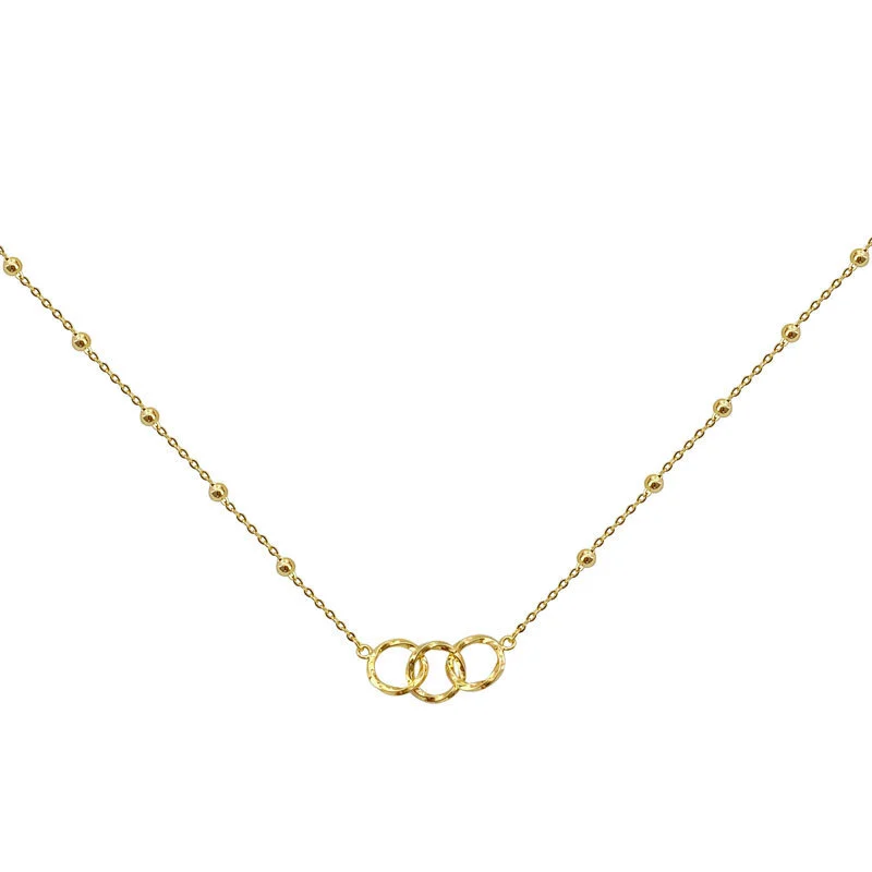 Hainon S925 sterling silver ring necklace simple temperament design niche female clavicle chain trend 1