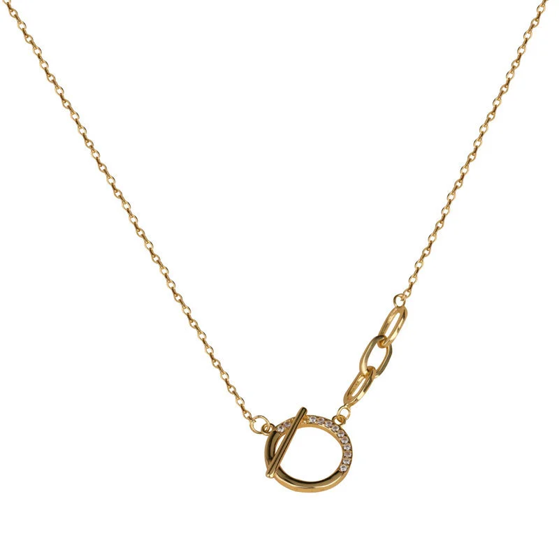 Hainon S925 sterling silver diamond ring geometric pendant necklace niche design 2021 new clavicle chain 1