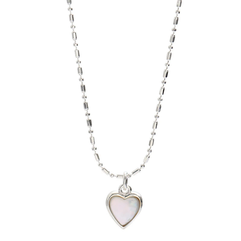 Hainon wholesale s925 sterling silver shell love necklace female clavicle chain niche new simple and versatile 1