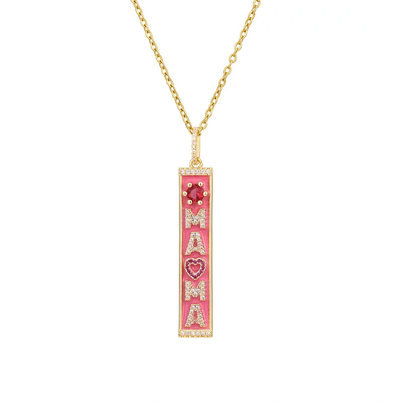 Hainon Dainty LOVE MOM KISS letter Necklace stainless steel Chain Necklace Personalized creativity jewelry Dropshipping 1