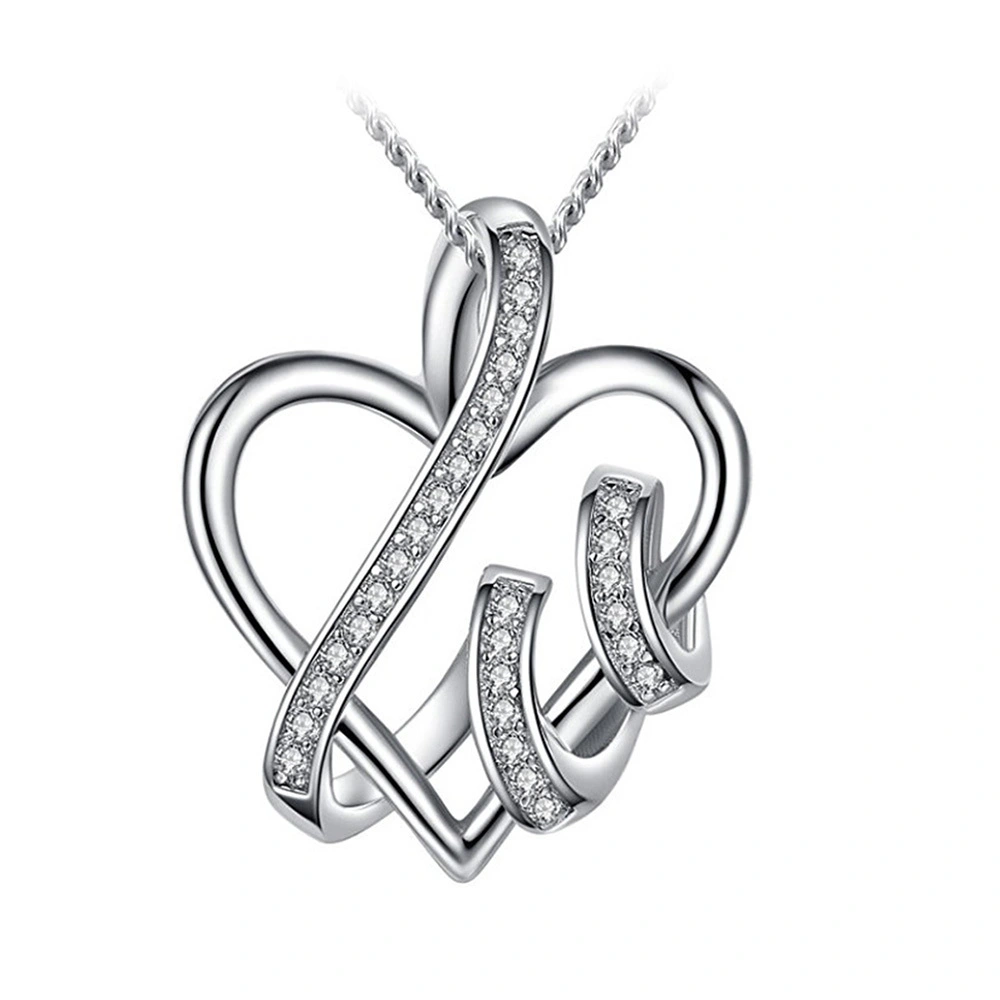 Hainon mom gift custom white cz Necklace Link heart custom Necklace Gift for Women mom necklace1 1