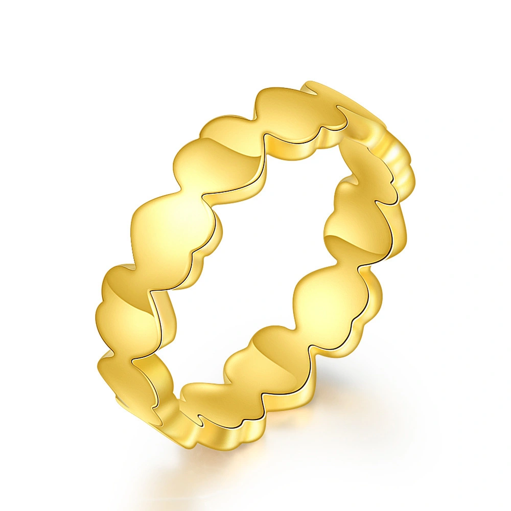 Hainon New jewelry Simple love 18K gold stainless steel ring tail ring birthday holiday gifts wholesale 1