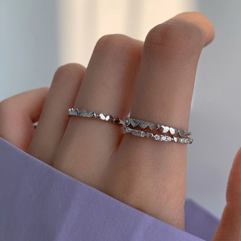 Hainon S925 sterling silver love open index finger ring female niche sweet joint ring wild ring wholesale 1