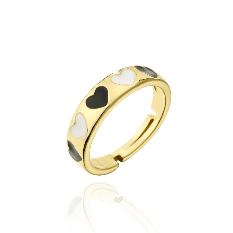 Hainon Personalized fashion New Little Love Pink Coffee Green Sweet Love Ring wedding rings wholesale 1