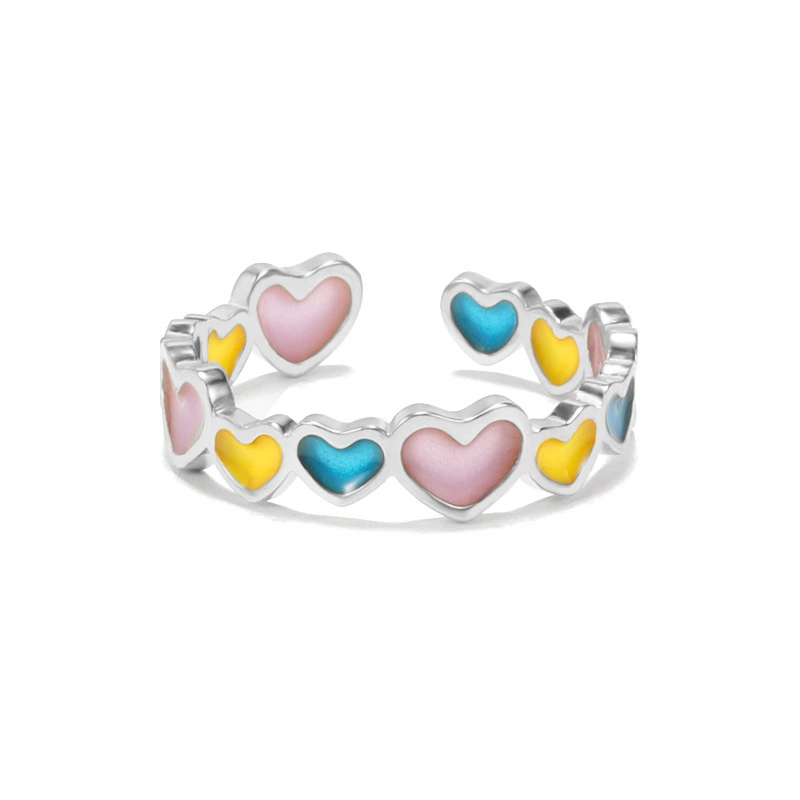 Hainon 2022 new irregular heart shape luminous ring color can be illuminated and adjustable love ring 1