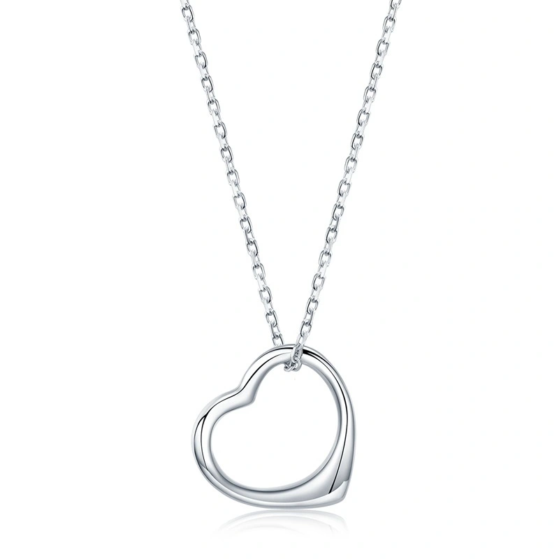 Sterling silver necklace women Romantic heart shape silver jewelry necklace Valentine's Day gift Hainon wholesale 1