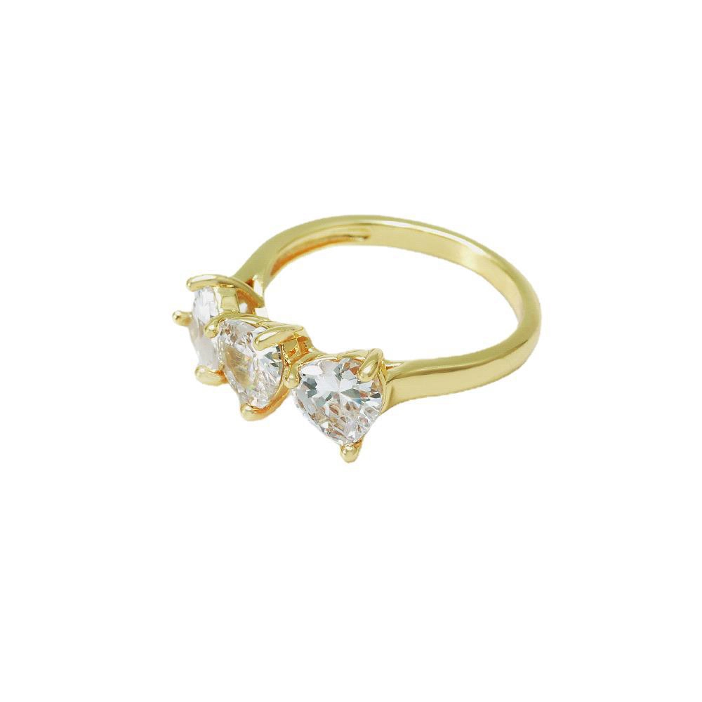 Hainon 2022 fashion Heart ring popular finger ring gold plated zircon love jewelry for women wholesale 1