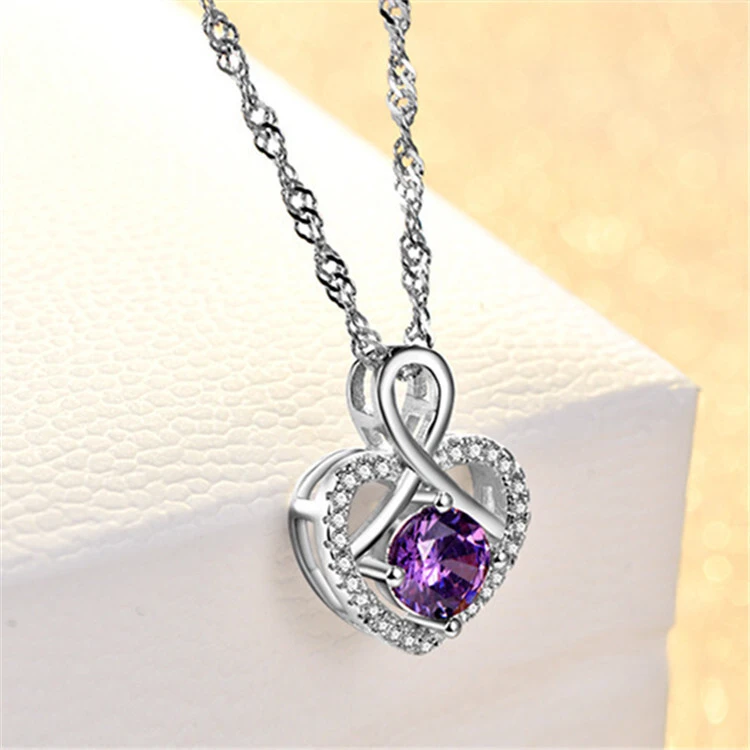 Hainon Heart Necklace Simple Diamond Hollow Heart Pendant For Women Wholesale Supplier 1