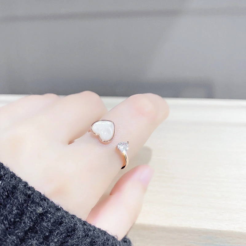 Hainon 2022 fashion Small exquisite love ring heart index finger ring open ring jewelry for women wholesale 1