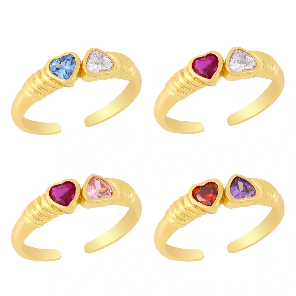 Hainon Diamond Love Ring Female Creative Niche Design Heart Personality Index Finger Ring Jewelry wholesale 1