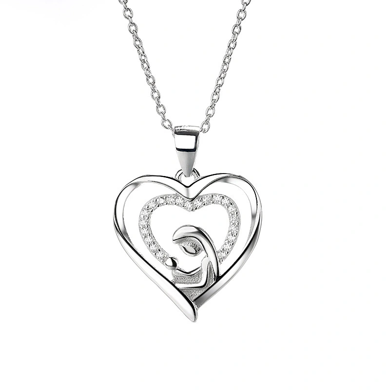 Hainon wholesale Heart pendant necklace female simple European and American mother type ladies heart necklace 1