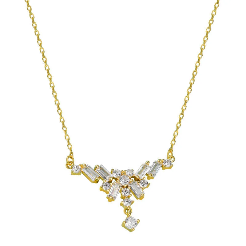 Hainon S925 sterling silver zircon pendant necklace female elegant temperament 2021 new clavicle chain female 1