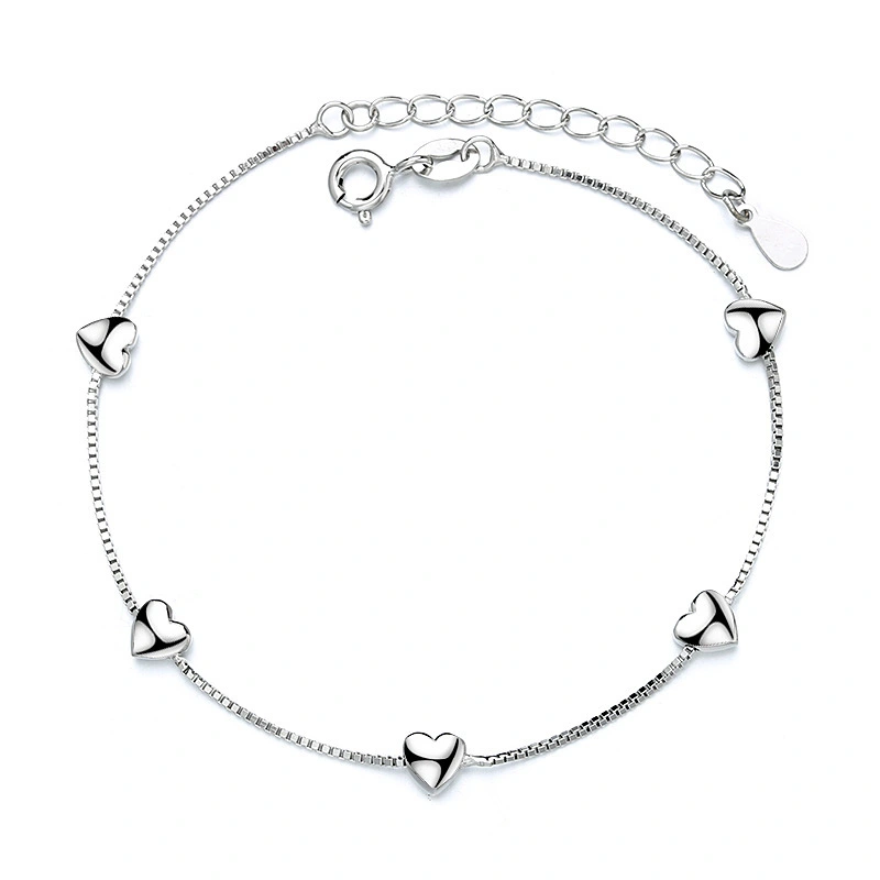 Hainon wholesale love five heart bracelet  jewelry 925 Sterling Silver Adjustable Mother's Day jewelry for Her 1