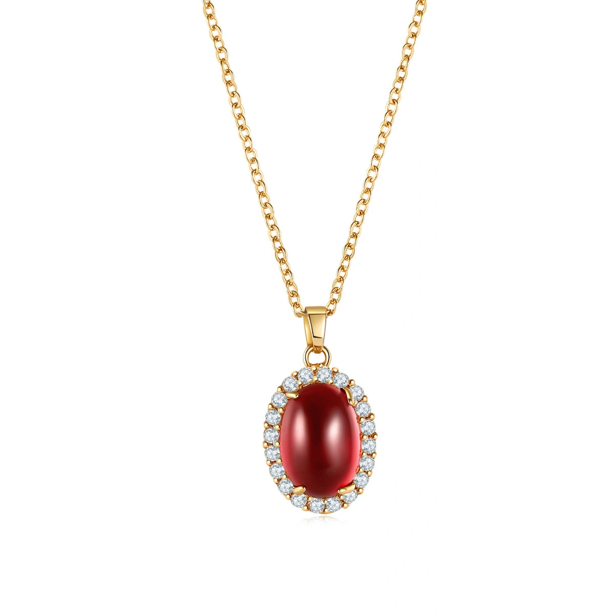 Hainon necklace 18k gold plated pendant necklace Large Oval cystal jewelry for women Custom Necklaces wholesale 1