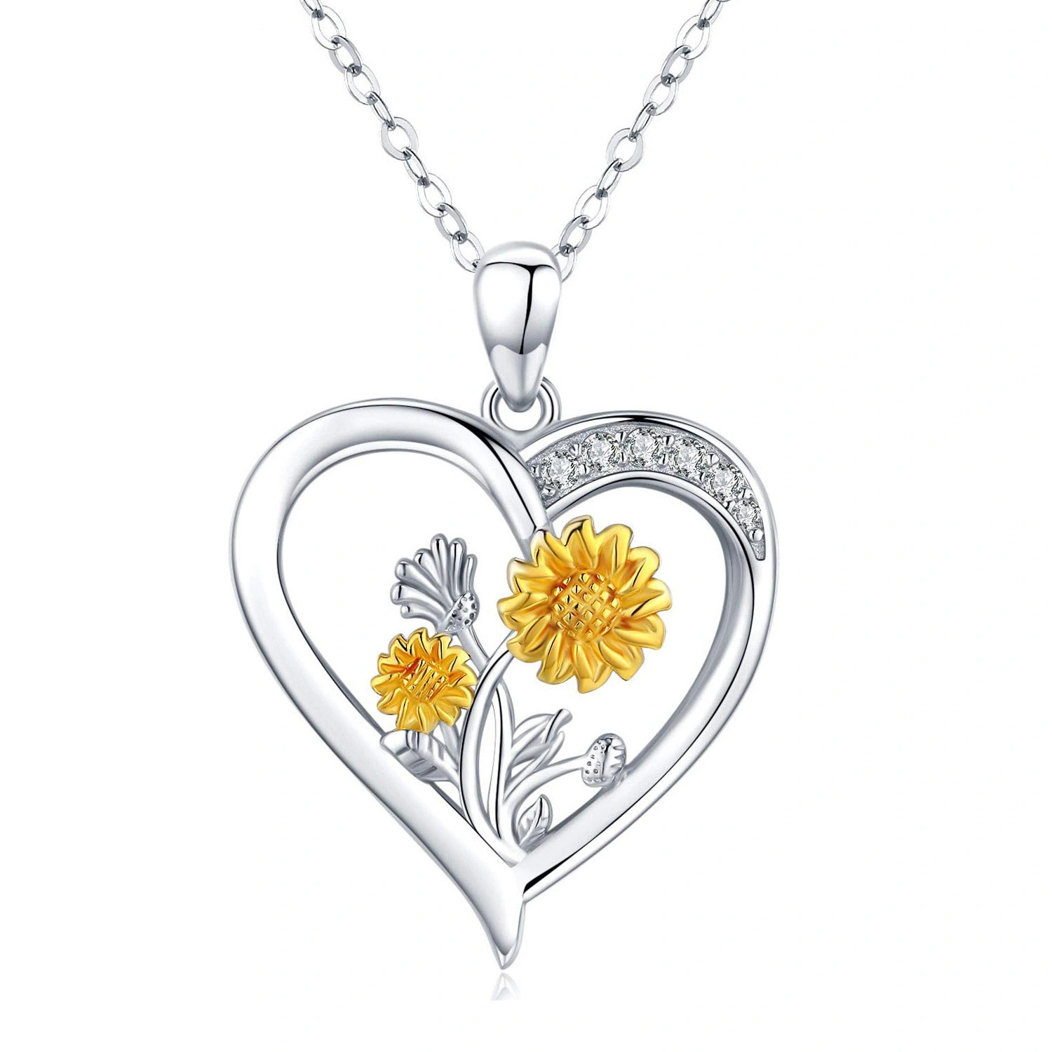 Hainon fashionable necklace gold jewelry sun flower pendant necklace women custom holiday gifts Card 1