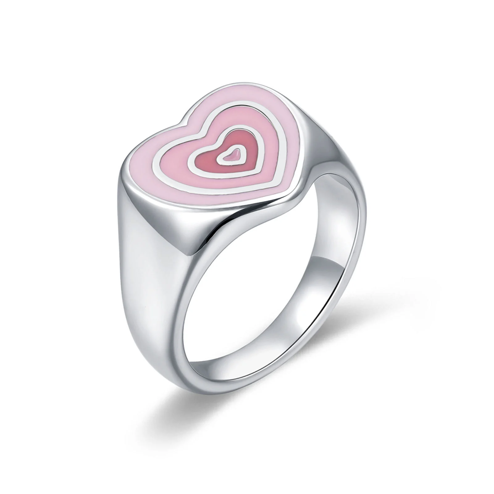 Hainon Creative love wedding ring fashion style jewelry hot sale heart ring jewelry for women wholesale 1