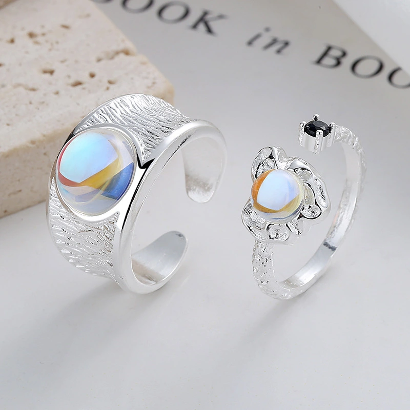 Hainon Love zircon European and American niche design love ring jewelry for girl open ring wholesale 1
