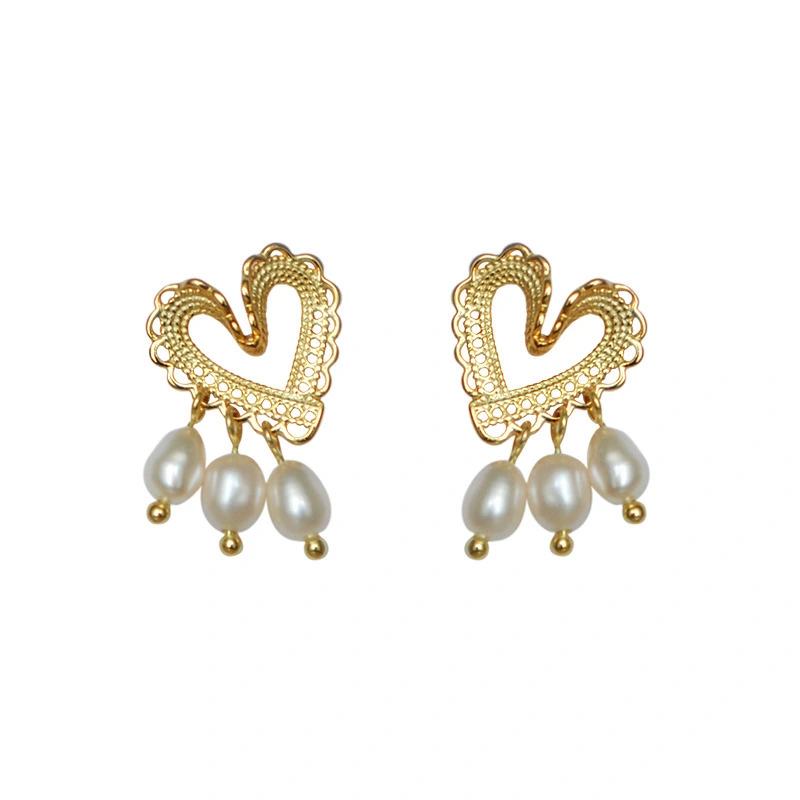 Hainon French love pearl earrings temperament earrings jewelry exquisite earrings trend light luxury simple 1