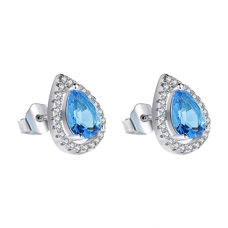 Hainon earrings for women Drop shape White copper 925 sterling silver ear needle stud earrings instock wholesale 1
