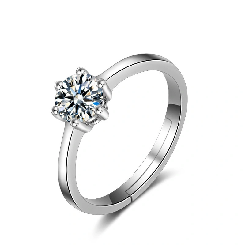 Hainon Fashionable elegant 925 Sterling silver white zircon women wedding ring 1