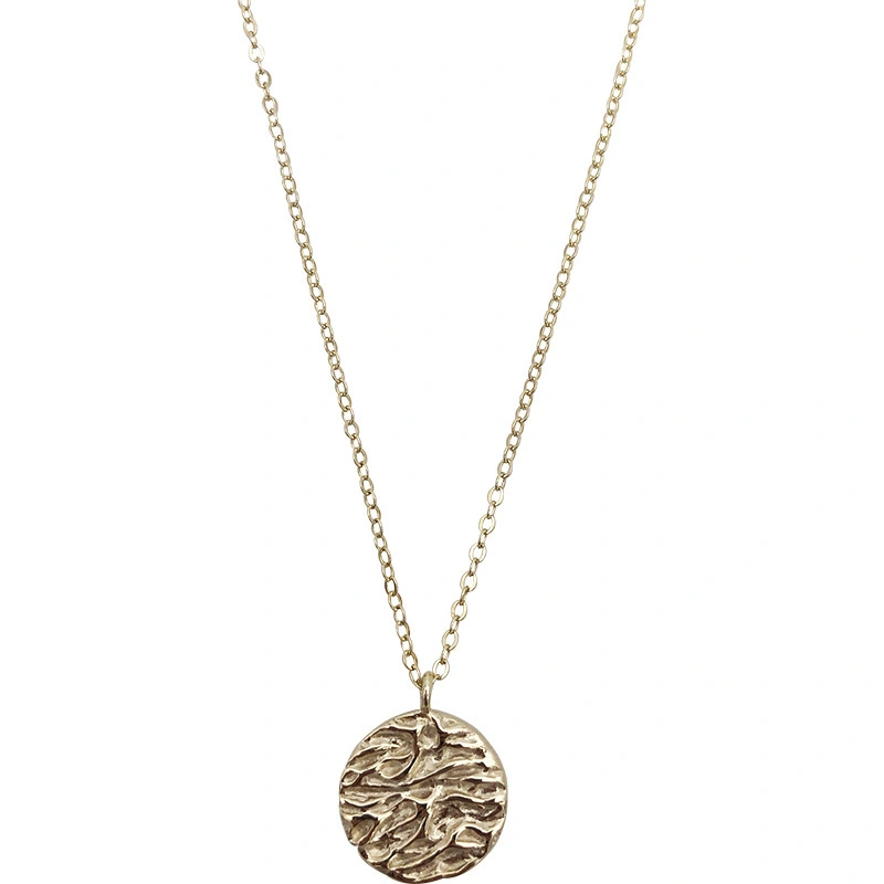 Hainon 925 sterling silver retro disc necklace female style fashionable light luxury niche clavicle chain female 1