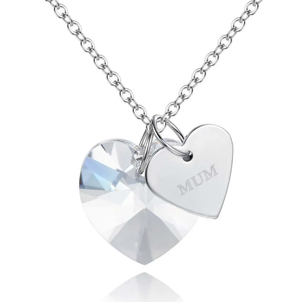 Hainon necklace Romantic heart Transparent crystal MOM jewelry necklace Mother's Day gift custom necklace Pre-sale products 1