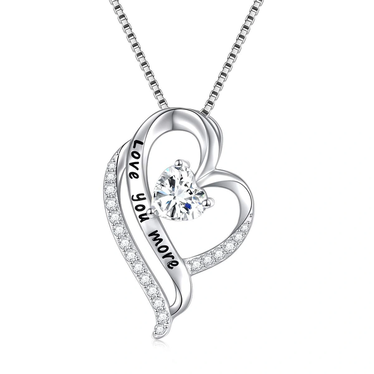Hainon Mother's Day Gift Letter Pendant For Mom Love Heart Pendant Necklace For Women Jewelry Necklace Wholesale Supplier 1