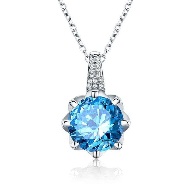 Shiny zircon Plated silver Pendant necklace Jewelry for women Yiwu Hainon wholesale 1