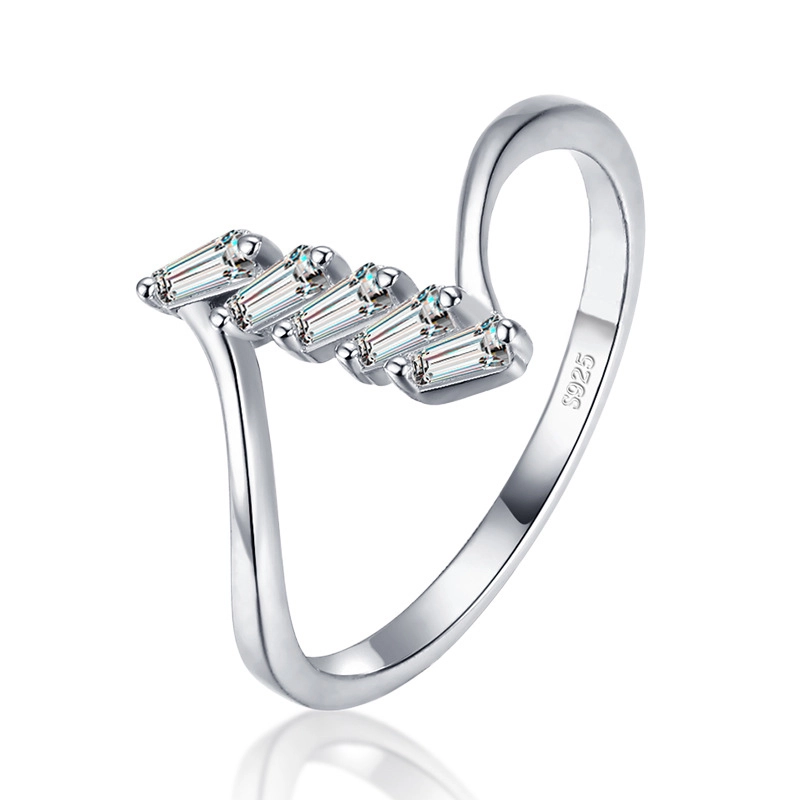 Hainon s925 sterling silver ring personality temperament geometric ring original design hot jewelry Gift card flannel bag set 1