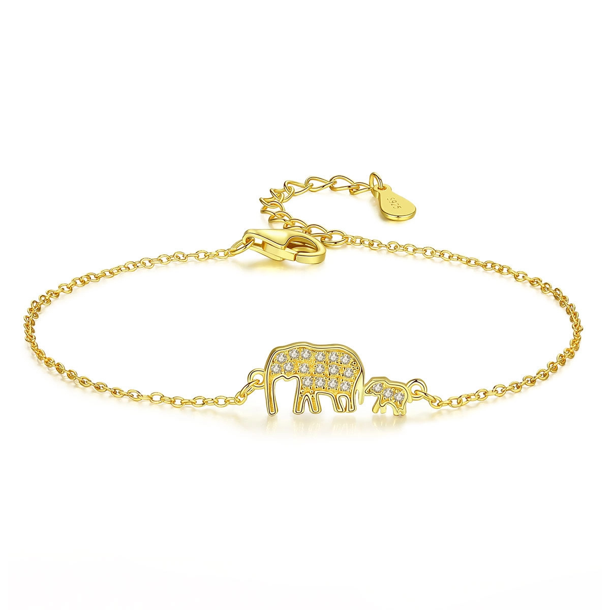 Hainon wholesale S925 silver bracelet female creative elephant jewelry hot sale Gift card flannel bag set 1