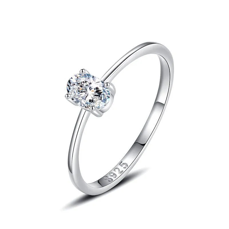Hainon 925 sterling silver ring zircon Micro inlaid rings women wedding jewelry wholesale 1
