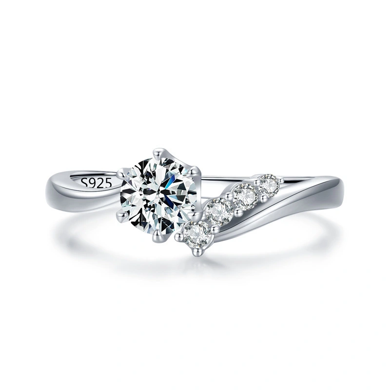 Hainon 925 sterling silver ring delicate shiny zircon Micro inlaid Exquisite rings women wedding jewelry wholesale 1