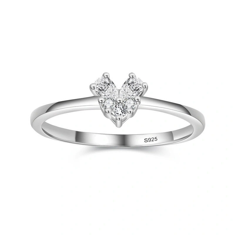 Hainon 925 sterling silver ring delicate heart shiny zircon Micro inlaid rings women wedding jewelry wholesale 2022 1