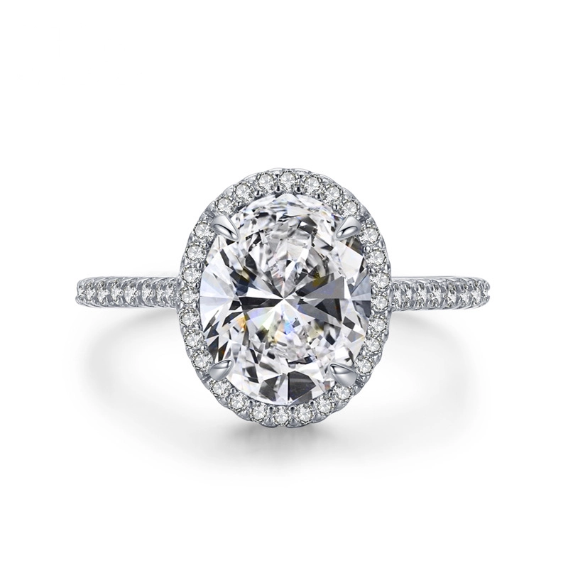 Hainon 925 sterling silver ring 10mm shiny zircon Micro inlaid rings women Valentine's Day jewelry wholesale 2022 1