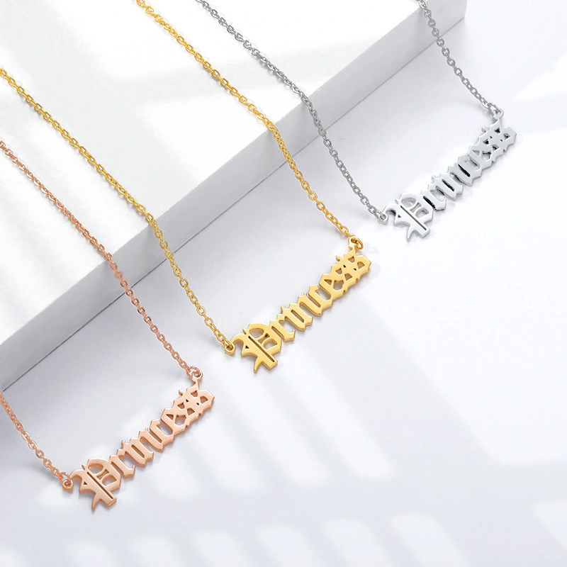 Hainon fashion Princess English word necklace stainless steel pendant necklace jewelry for girl wholesale 1