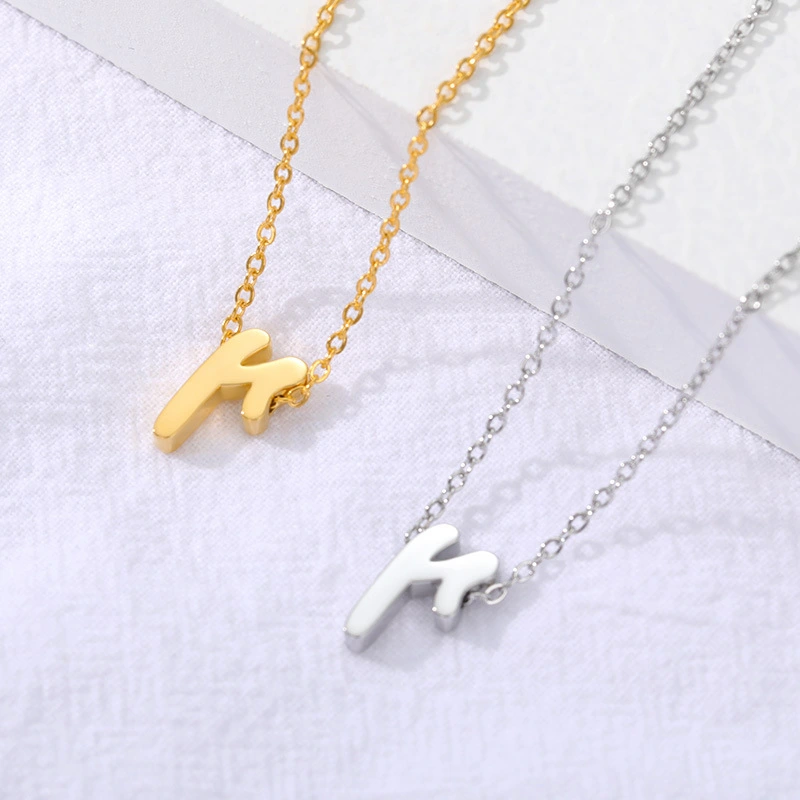 Hainon Initial Necklaces for Women Girls Dainty Hypoallergenic stainless steel 26 lowercase letters necklace 1