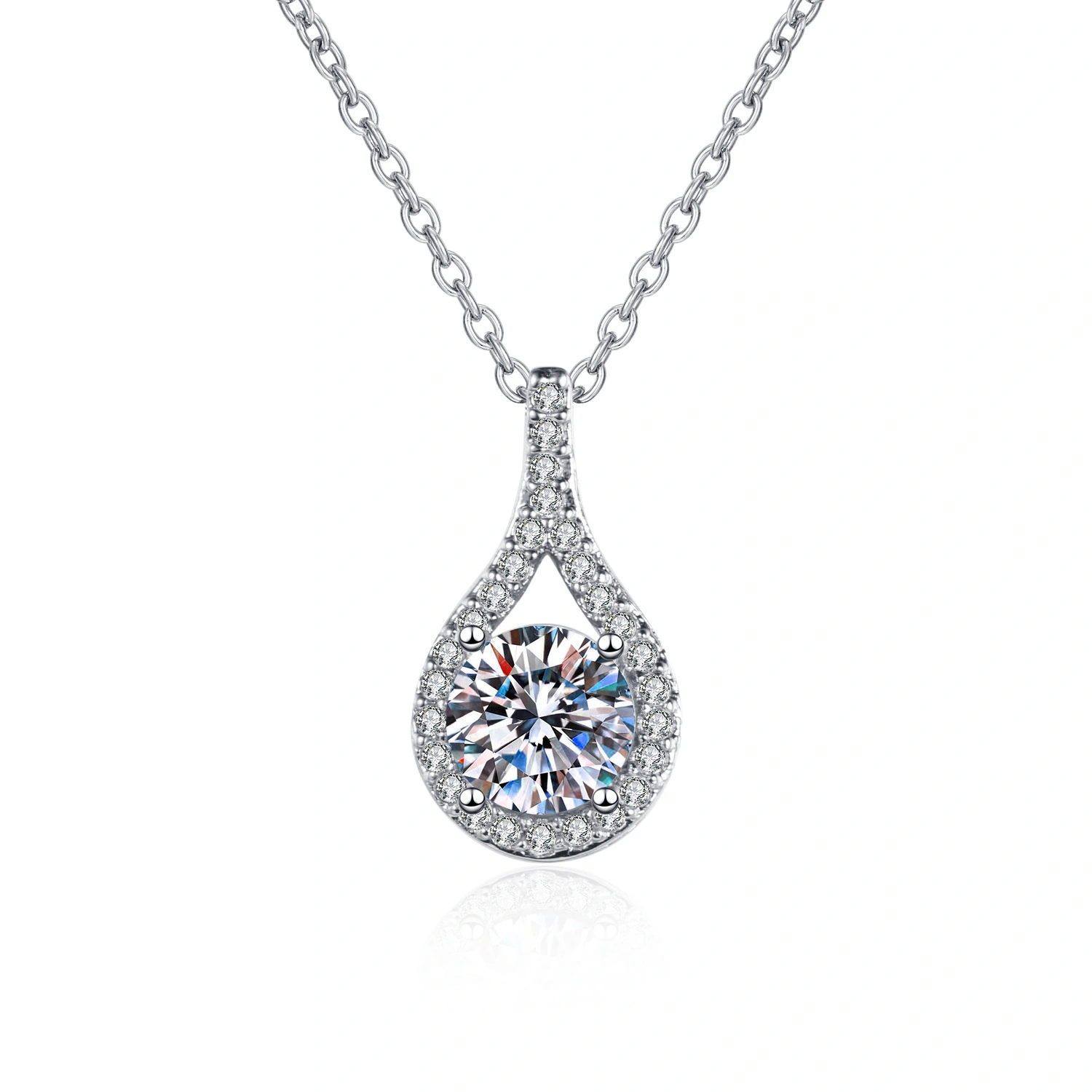 Hainon Classic Creative women necklace jewelry water drop zircon crystal necklace Romantic Gift wholesale 1