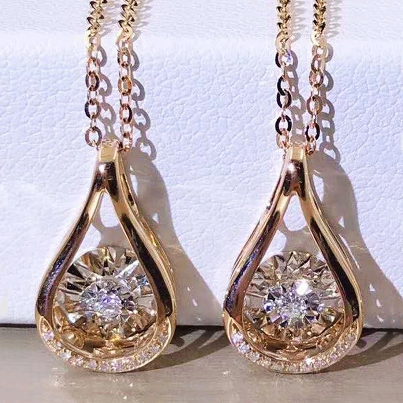 Hainon wholesale elephant Exquisite water drop zircon necklace simple and versatile clavicle chain Gift card 1
