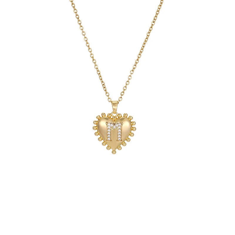 Hainon Gold Initial Heart Necklace Handmade Dainty Personalized Letter Heart Choker Necklace Gift For Women Necklace Jewelry 1