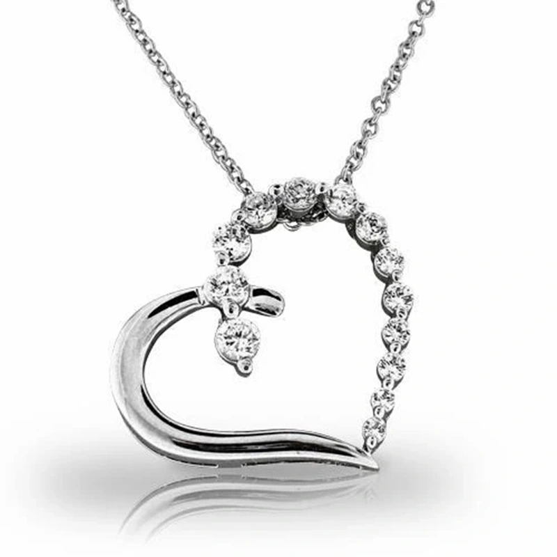 Hainon sweet cute jewelry necklace new Fashion heart zircon pendant jewelry custom necklace Spot wholesale 1