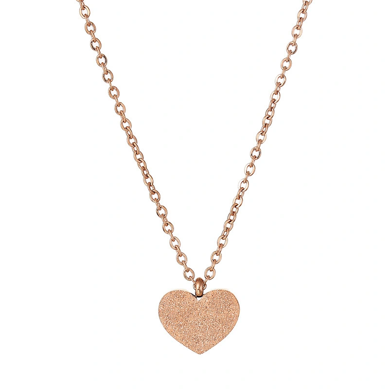 Hainon rose Gold Plated Stainless Steel Necklace Pendant Necklace heart pendant Creative Necklace Women Gift wholesale 1