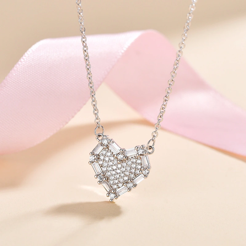 Hainon New fashion Love full diamond necklace clavicle chain versatile simple and fashionable design 1