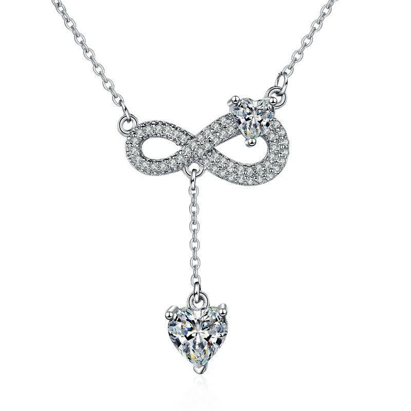 Hainon Personality 18K plating simple fashion jewelry tassel love pendant necklace for women Wholesale 1