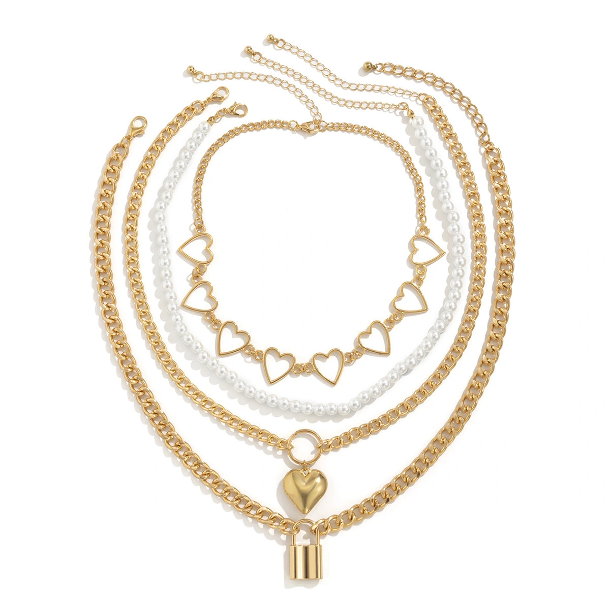 Hainon New exaggerated personality clavicle chain rhinestone love necklace choker necklace jewelry wholesale2 1