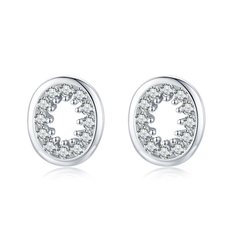 Hainon s925 sterling silver sweet and light luxury earrings female jewelry niche design Gift card flannel bag set 1