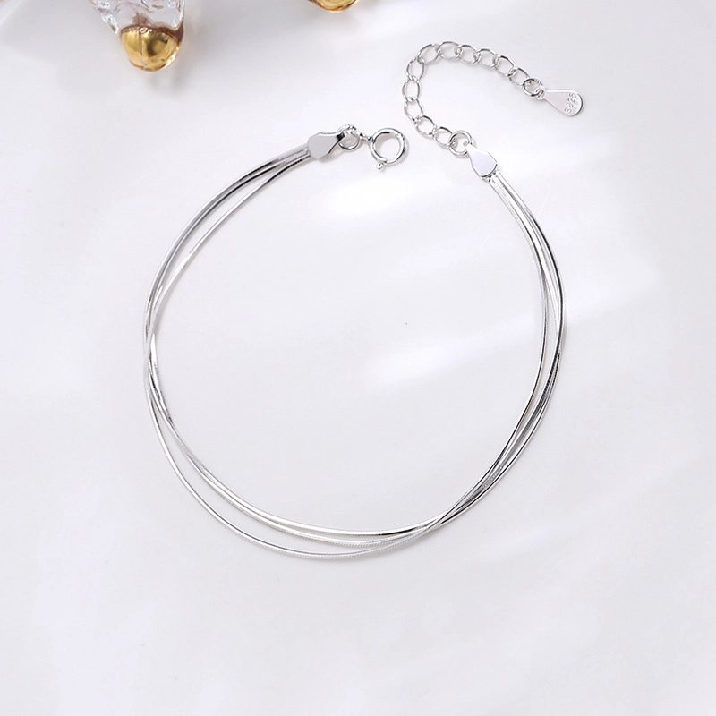 Hainon Snake bone bracelet S925 sterling silver micro inlaid creative simple jewelry wholesale Gift card flannel bag set 1