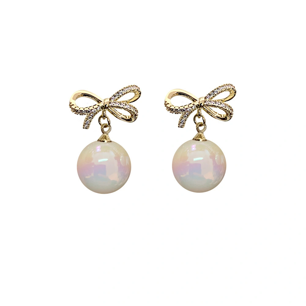 Hainon 2022 stud earrings women Mermaid Pearl Colorful Flash pearl earrings Creative Personality gift Jewelry 1